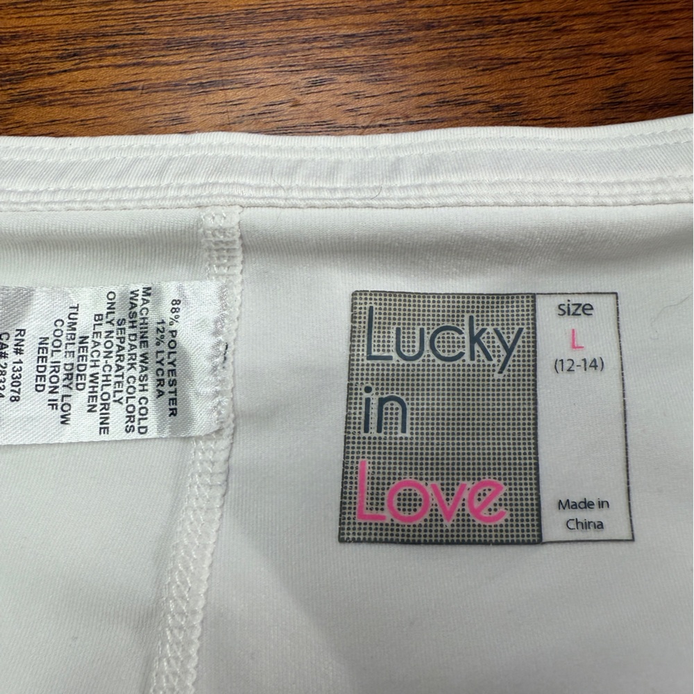 Lucky in Love White and Navy Fringe Tennis Skirt - Picture 2 of 3